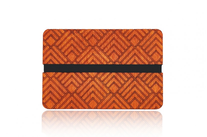 Ξύλινο πορτοφόλι -Geometric Orange